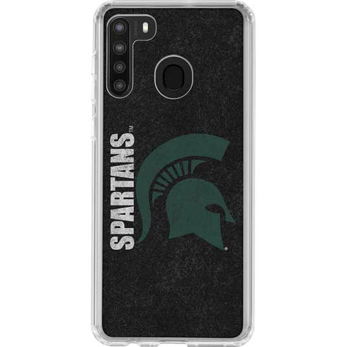 Michigan State University Bold Spartans Logo Galaxy A21 Clear Case