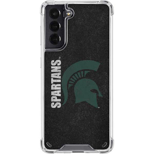 Michigan State University Bold Spartans Logo Galaxy S21 5G Clear Case