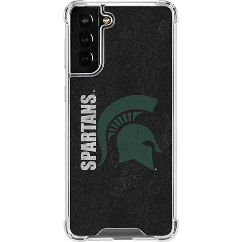 Michigan State University Bold Spartans Logo Galaxy S21 FE Clear Case