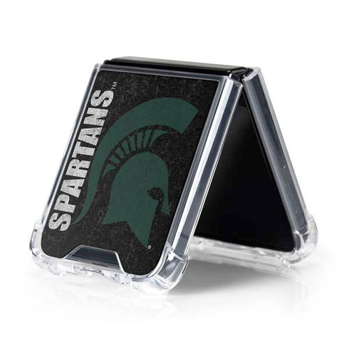 Michigan State University Bold Spartans Logo Galaxy Z Flip5 5G Clear Case