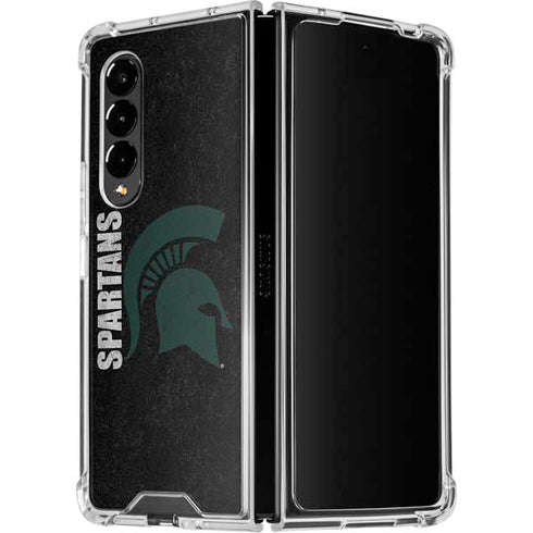 Michigan State University Bold Spartans Logo Galaxy Z Fold4 5G Clear Case