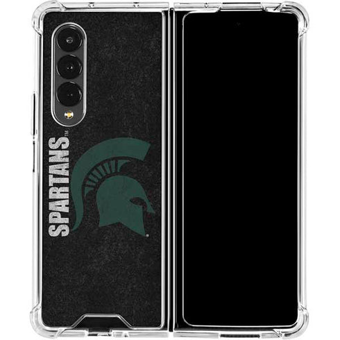 Michigan State University Bold Spartans Logo Galaxy Z Fold4 5G Clear Case