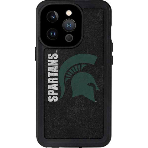 Michigan State University Bold Spartans Logo iPhone 14 Pro Waterproof Case