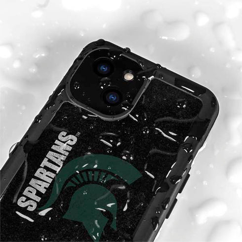 Michigan State University Bold Spartans Logo iPhone 15 Plus Waterproof Case