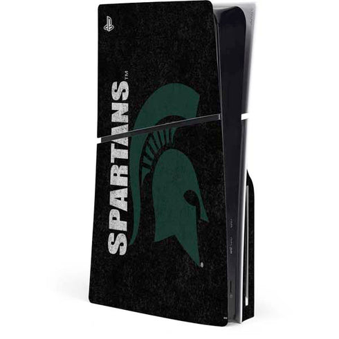 Michigan State University Bold Spartans Logo PS5 Slim Disk Console Skin