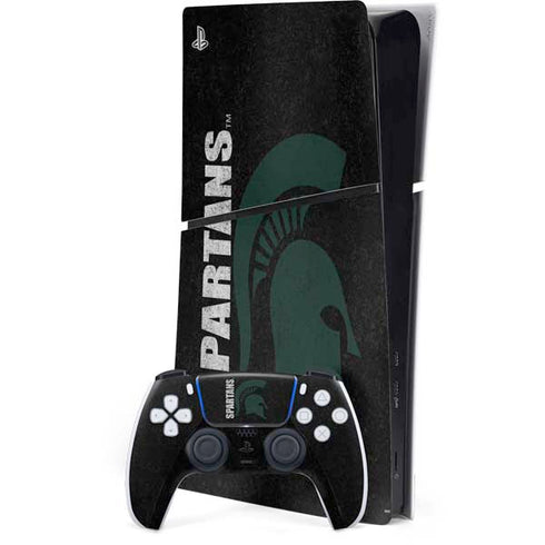 Michigan State University Bold Spartans Logo PS5 Slim Digital Edition Console Skin