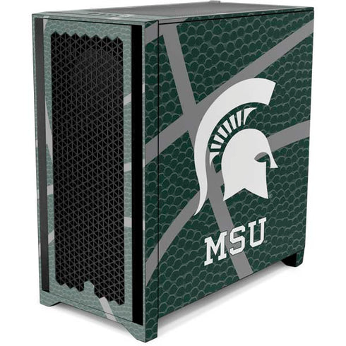 Michigan State University Green Basketball Corsair 4000D Tempered Glass Mid-Tower ATX Case Skin