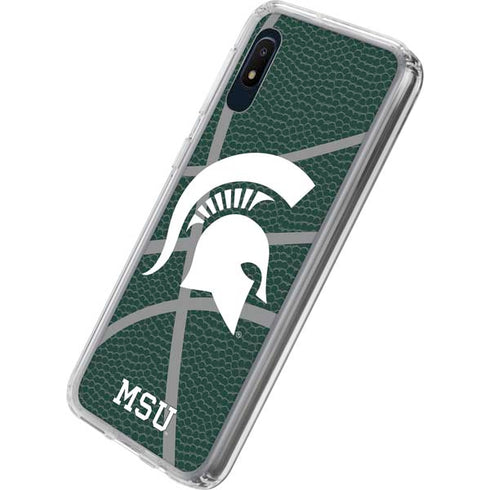Michigan State University Green Basketball Galaxy A10e Clear Case