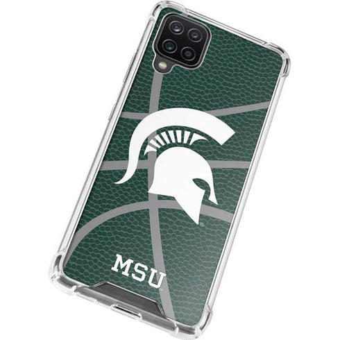 Michigan State University Green Basketball Galaxy A12 Clear Case