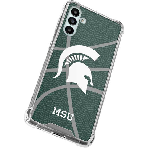 Michigan State University Green Basketball Galaxy A13 5G Clear Case