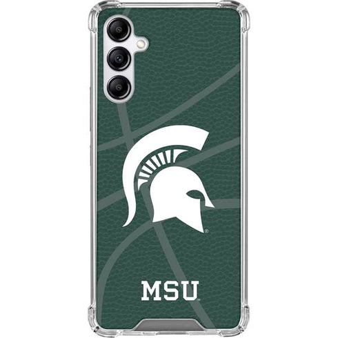 Michigan State University Green Basketball Galaxy A15 5G Clear Case