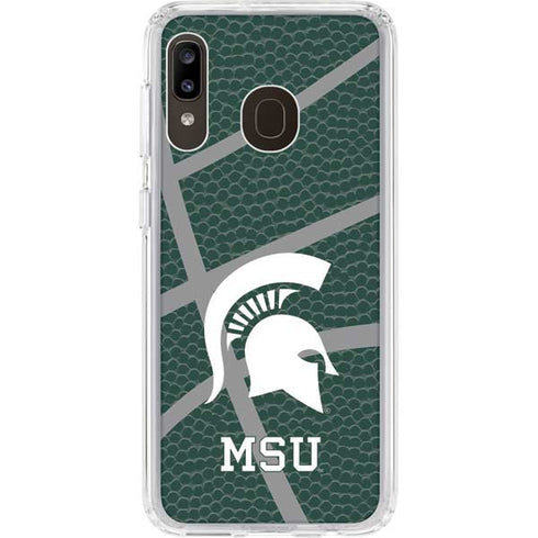 Michigan State University Green Basketball Galaxy A20 Clear Case