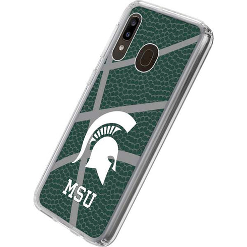 Michigan State University Green Basketball Galaxy A20 Clear Case