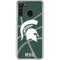 Michigan State University Green Basketball Galaxy A21 Clear Case