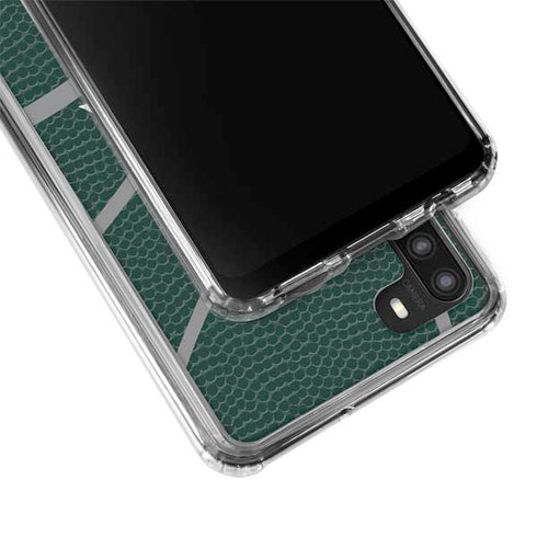 Michigan State University Green Basketball Galaxy A21 Clear Case