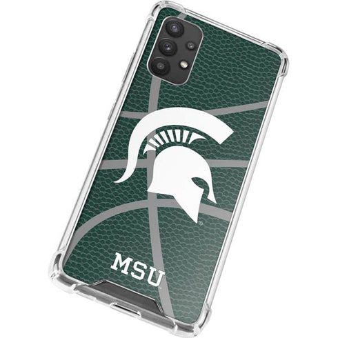 Michigan State University Green Basketball Galaxy A32 5G Clear Case