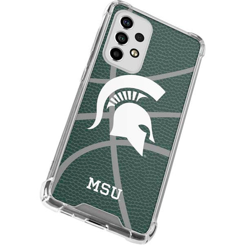 Michigan State University Green Basketball Galaxy A33 5G Clear Case