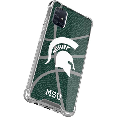 Michigan State University Green Basketball Galaxy A51 5G Clear Case