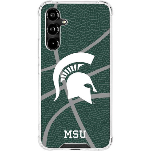 Michigan State University Green Basketball Galaxy A54 5G Clear Case