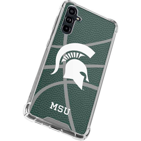 Michigan State University Green Basketball Galaxy A54 5G Clear Case