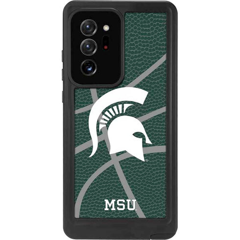 Michigan State University Green Basketball Galaxy Note20 Ultra 5G Waterproof Case