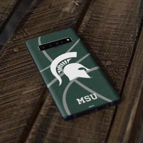 Michigan State University Green Basketball Galaxy S10 Skin