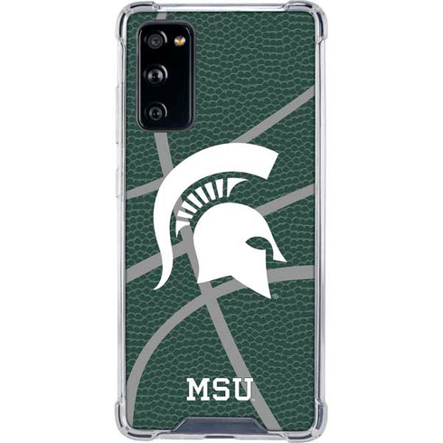 Michigan State University Green Basketball Galaxy S20 FE Clear Case