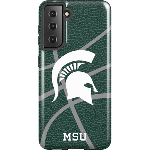 Michigan State University Green Basketball Galaxy S21 5G Pro Case
