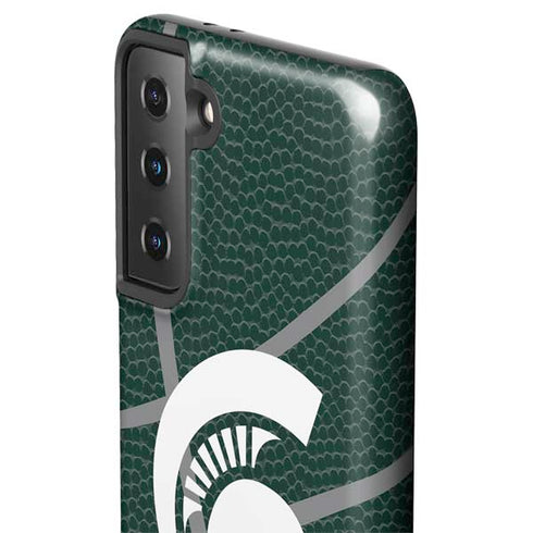 Michigan State University Green Basketball Galaxy S21 FE Pro Case