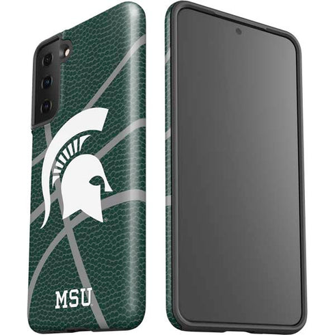Michigan State University Green Basketball Galaxy S21 FE Pro Case