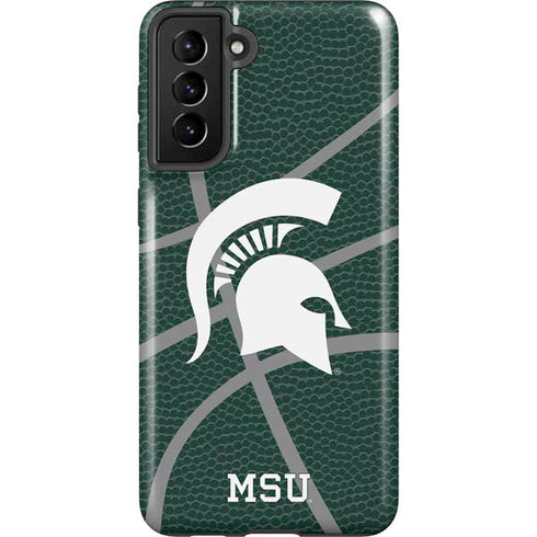 Michigan State University Green Basketball Galaxy S21 Plus 5G Pro Case