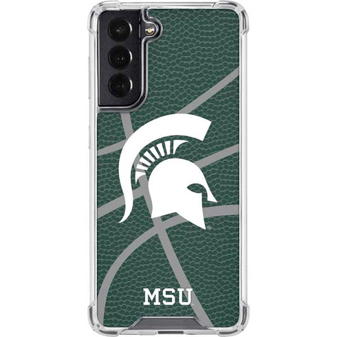 Michigan State University Green Basketball Galaxy S22 Clear Case