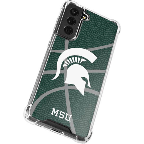 Michigan State University Green Basketball Galaxy S22 Clear Case