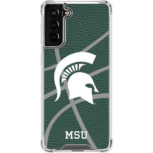 Michigan State University Green Basketball Galaxy S22 Plus Clear Case