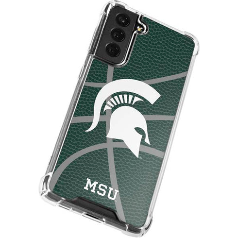 Michigan State University Green Basketball Galaxy S22 Plus Clear Case