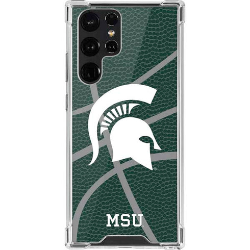 Michigan State University Green Basketball Galaxy S22 Ultra Clear Case