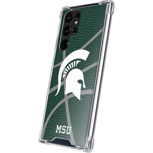 Michigan State University Green Basketball Galaxy S22 Ultra Clear Case