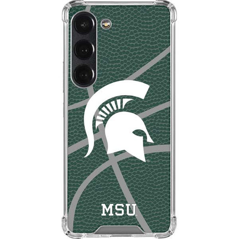 Michigan State University Green Basketball Galaxy S23 Clear Case