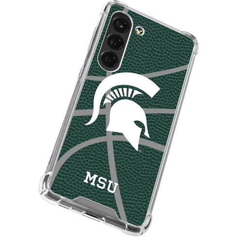 Michigan State University Green Basketball Galaxy S23 Clear Case