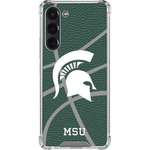 Michigan State University Green Basketball Galaxy S23 Plus Clear Case