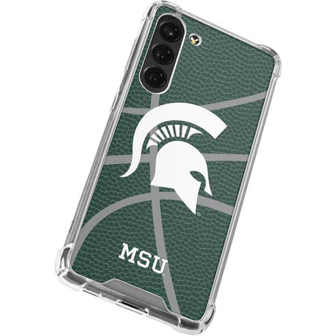 Michigan State University Green Basketball Galaxy S23 Plus Clear Case