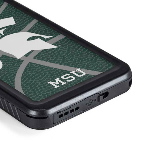 Michigan State University Green Basketball Galaxy S23 Plus Waterproof Case
