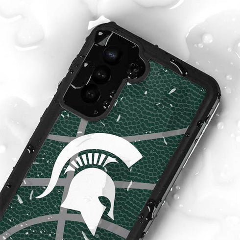 Michigan State University Green Basketball Galaxy S23 Plus Waterproof Case