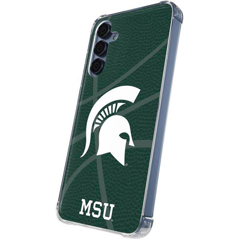 Michigan State University Green Basketball Galaxy S24 Clear Case