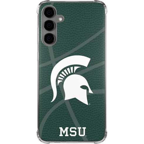 Michigan State University Green Basketball Galaxy S24 Plus Clear Case
