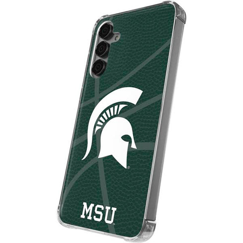 Michigan State University Green Basketball Galaxy S24 Plus Clear Case