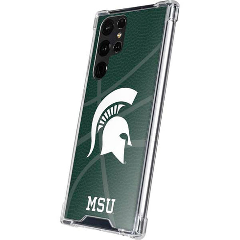 Michigan State University Green Basketball Galaxy S24 Ultra Clear Case