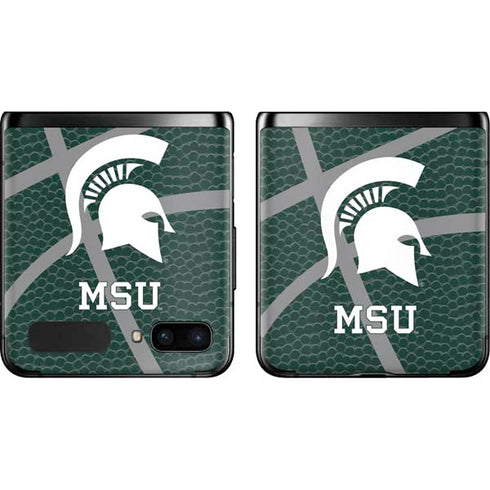 Michigan State University Green Basketball Galaxy Z Flip Skin