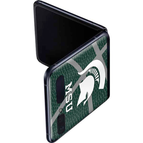 Michigan State University Green Basketball Galaxy Z Flip Skin