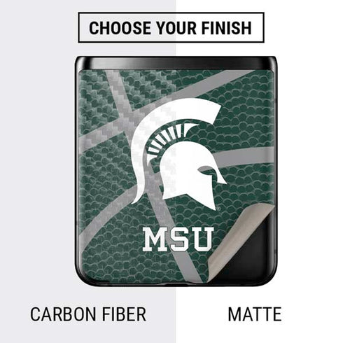 Michigan State University Green Basketball Galaxy Z Flip Skin